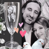 Champagne glazen graveren (prijs is per 2 glazen)